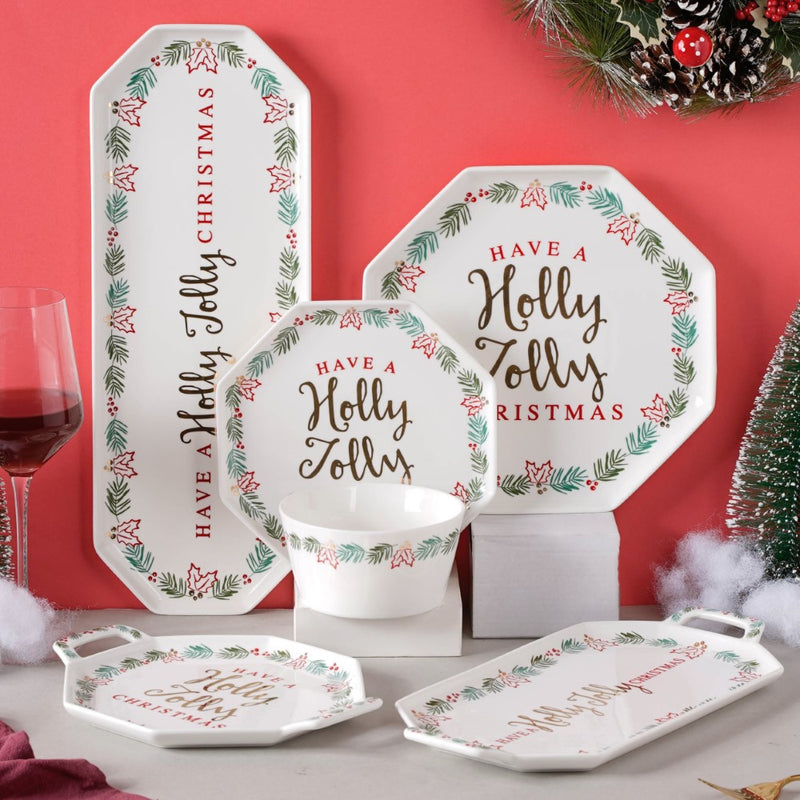 Holly Jolly Christmas 21 Piece Dinner Set For 6