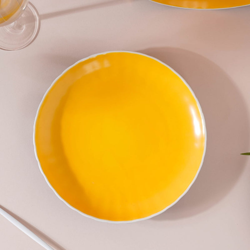 Chrome Dinner Plate Blue 9.5 Inch Set Of 2 - Serving plate, rice plate, ceramic dinner plates| Plates for dining table & home decor