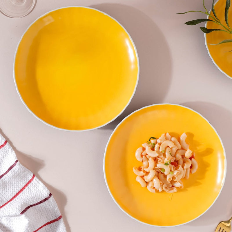 Chrome Dinner Plate Blue 9.5 Inch Set Of 2 - Serving plate, rice plate, ceramic dinner plates| Plates for dining table & home decor