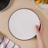 Ceramic Wooden Texture Round Platter White 9.5 Inch - Ceramic platter, serving platter, fruit platter | Plates for dining table & home decor