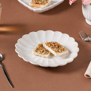 Ocean Ceramic Plate For Snacks 8 Inch White