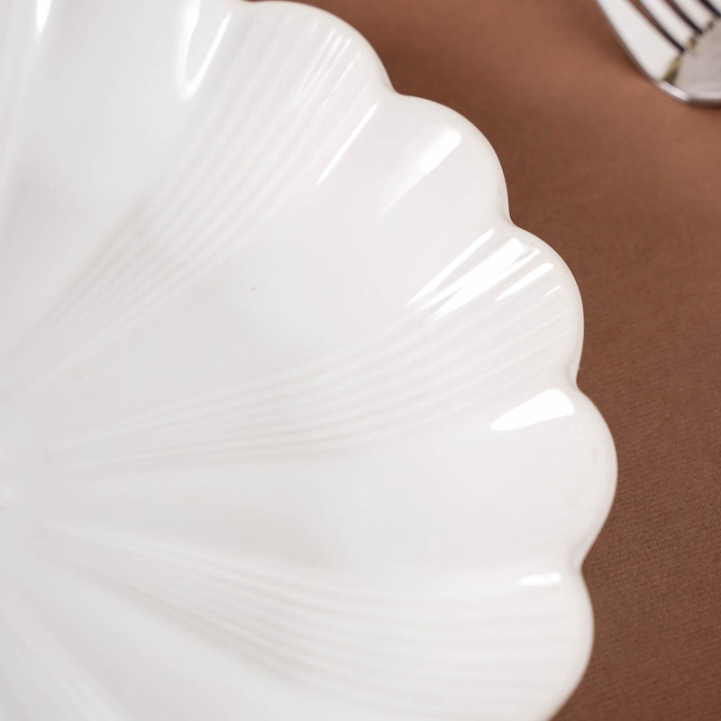 Ocean Ceramic Plate For Snacks 8 Inch White - Serving plate, snack plate, dessert plate | Plates for dining & home decor