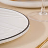 Ceramic Wooden Texture Round Platter White 9.5 Inch - Ceramic platter, serving platter, fruit platter | Plates for dining table & home decor