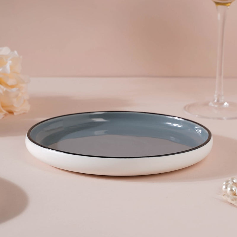 Cara Sleek Ceramic Side Plate Grey 7 Inch - Serving plate, snack plate, dessert plate | Plates for dining & home decor