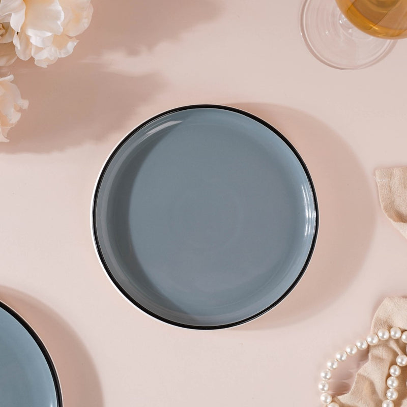 Cara Sleek Ceramic Side Plate Grey 7 Inch - Serving plate, snack plate, dessert plate | Plates for dining & home decor