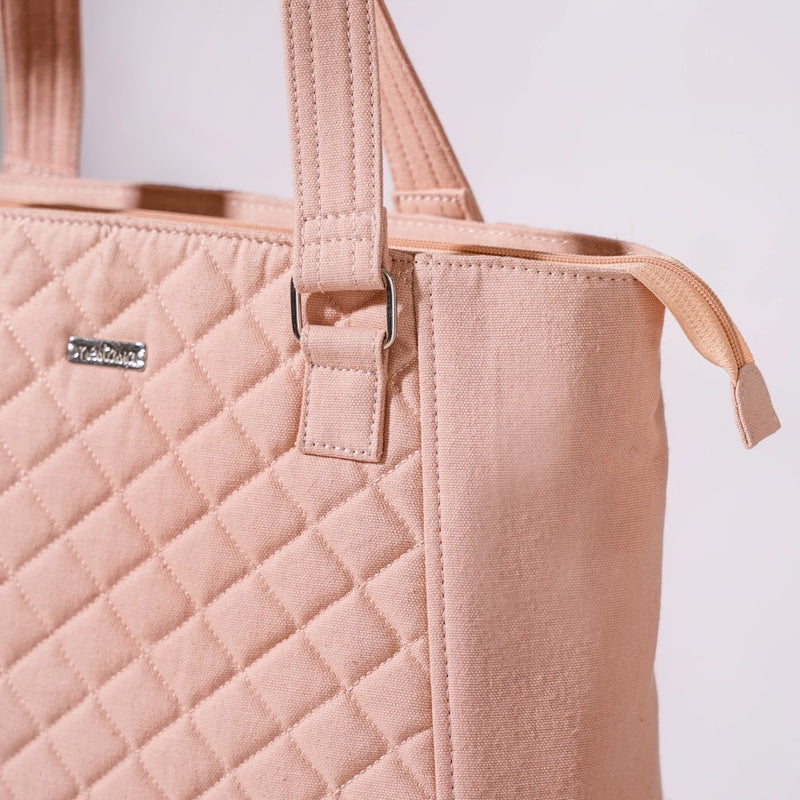 Canvas Quilted Handbag Pink