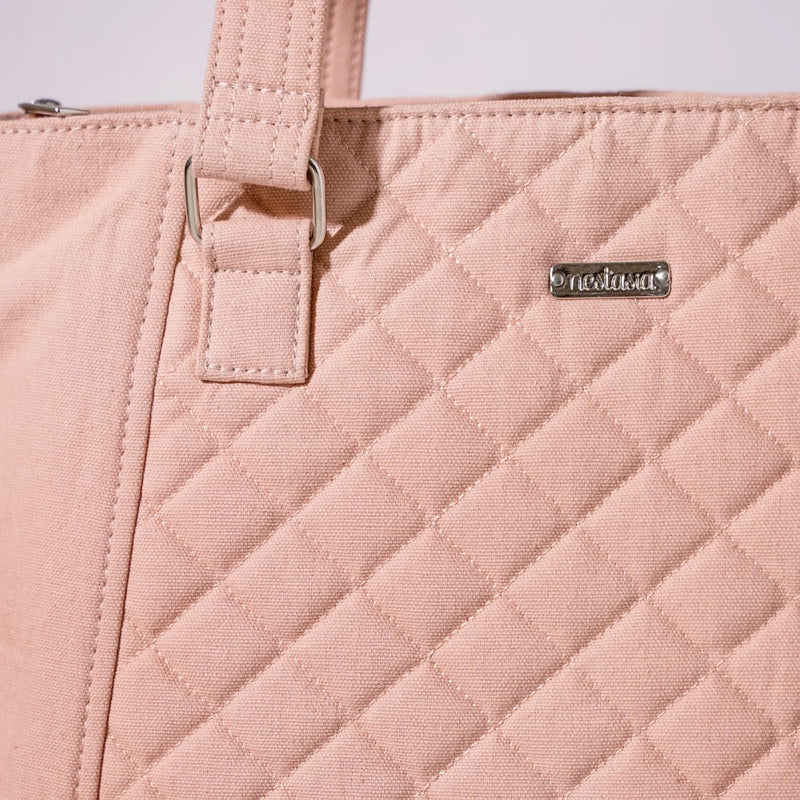 Canvas Quilted Handbag Pink