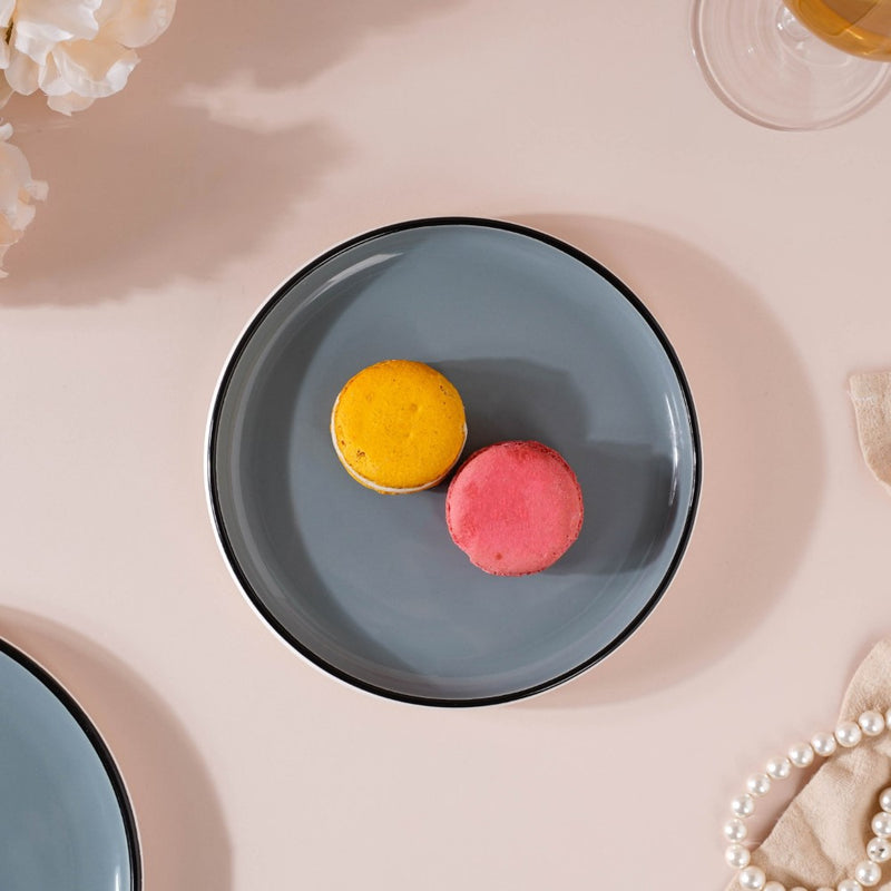 Cara Sleek Ceramic Side Plate Grey 7 Inch - Serving plate, snack plate, dessert plate | Plates for dining & home decor