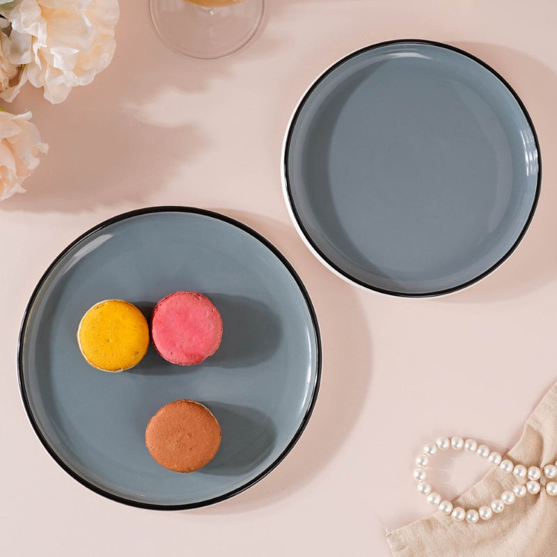 Cara Sleek Ceramic Side Plate Grey 7 Inch - Serving plate, snack plate, dessert plate | Plates for dining & home decor