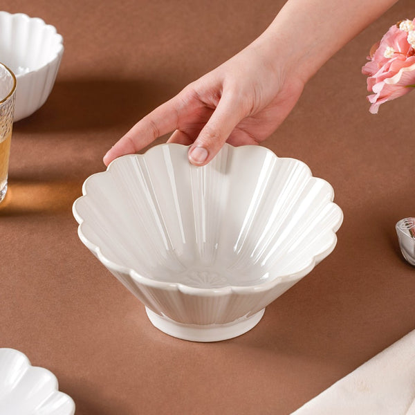 Ocean Ramen Bowl White Small 550ml - Soup bowl, ceramic bowl, ramen bowl, serving bowls, salad bowls, noodle bowl | Bowls for dining table & home decor