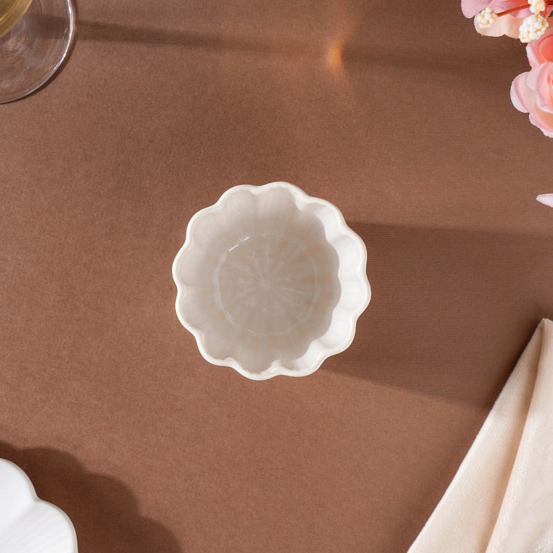 Ocean Side Bowl White 200 ml - Bowl,ceramic bowl, snack bowls, curry bowl, popcorn bowls | Bowls for dining table & home decor