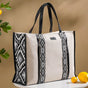 Sustainable Canvas Cotton Tote Bag Black And White 13.5 X 12 Inch