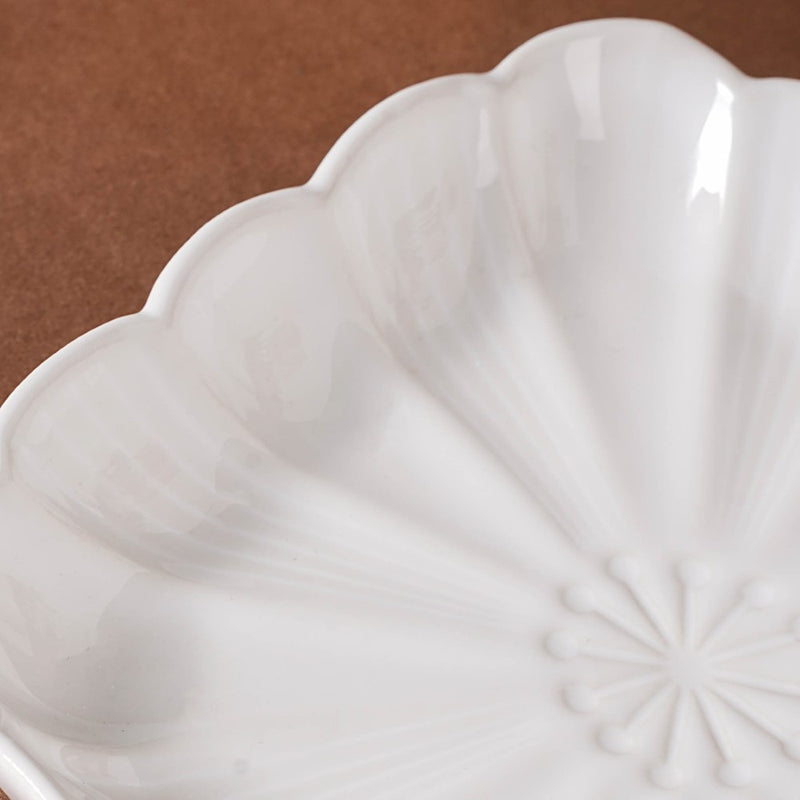 Ocean Square Plate with Handle White - Ceramic platter, serving platter, fruit platter | Plates for dining table & home decor