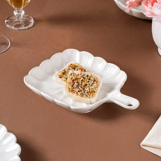 Ocean Square Plate with Handle White