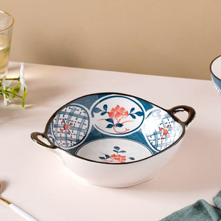 Anhui Ceramic Serving Bowl With Handles 9 Inch 500 ml