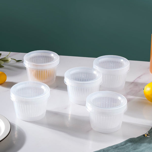 Food Storage Box With Strainer Set Of 5