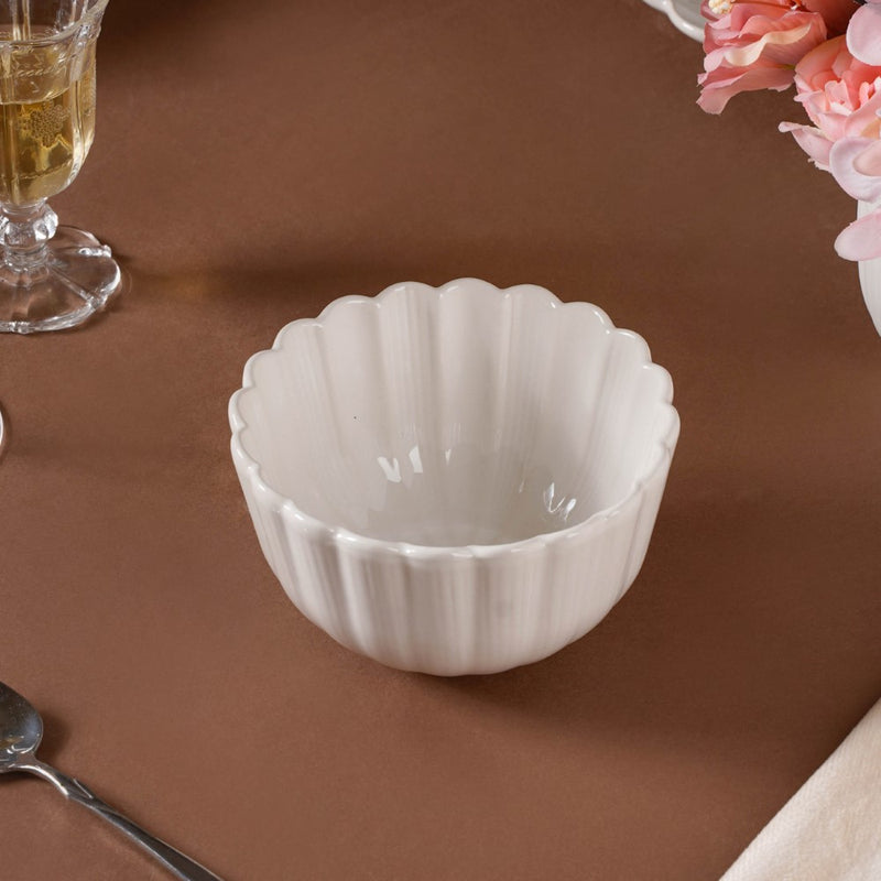 Ocean Snack Bowl White 500ml - Bowl,ceramic bowl, snack bowls, curry bowl, popcorn bowls | Bowls for dining table & home decor