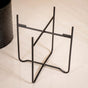 Modern Metal Floor Planter With Stand Black Set Of 2