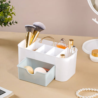 Makeup Storage Box With Drawer White