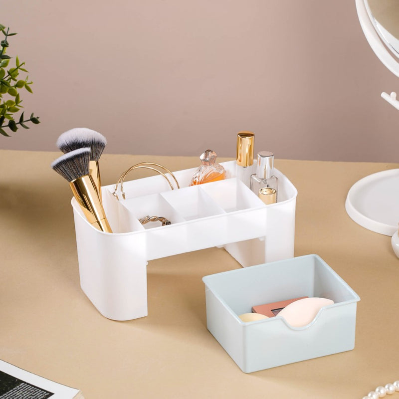 Makeup Storage Box With Drawer White