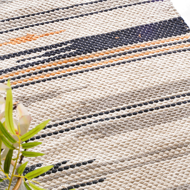 Boho Natural Cotton Living Room Rug