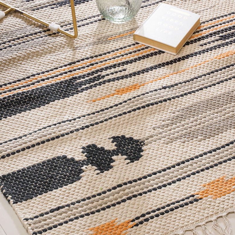 Boho Natural Cotton Living Room Rug