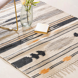 Boho Natural Cotton Living Room Rug