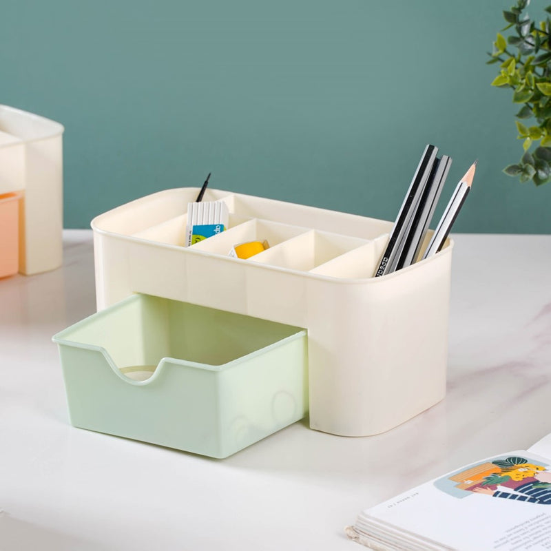 Makeup Organizer With Drawer Beige