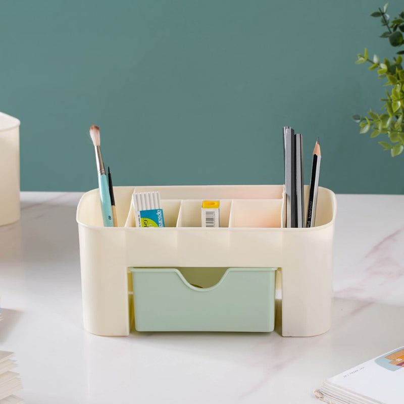 Makeup Organizer With Drawer Beige