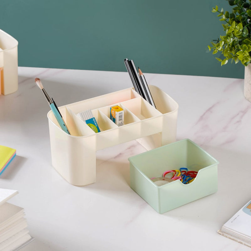 Makeup Organizer With Drawer Beige