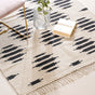 Handwoven Area Rug Black And White