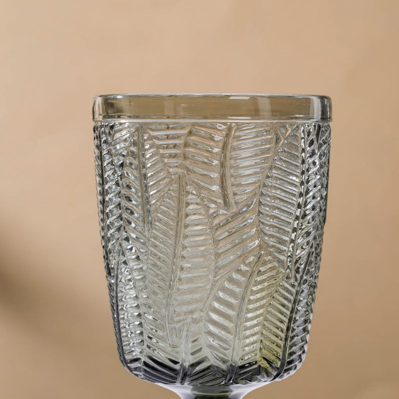 Vintage Engraved Wine Glass Grey Set of 6 300 ml