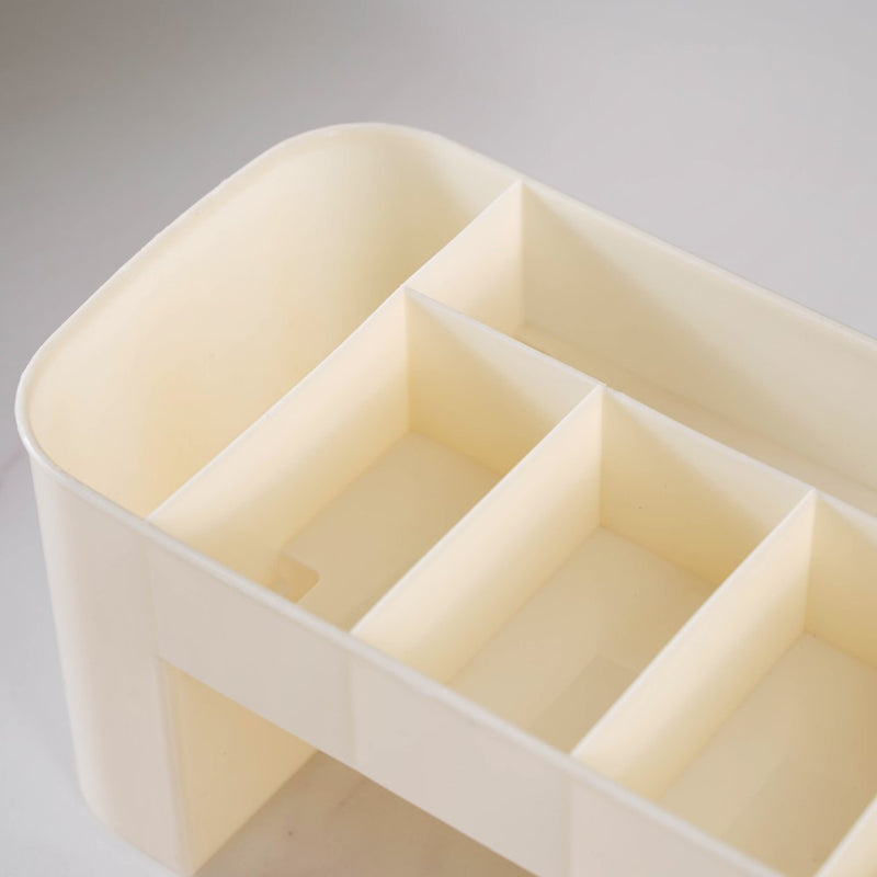 Makeup Organizer With Drawer Beige