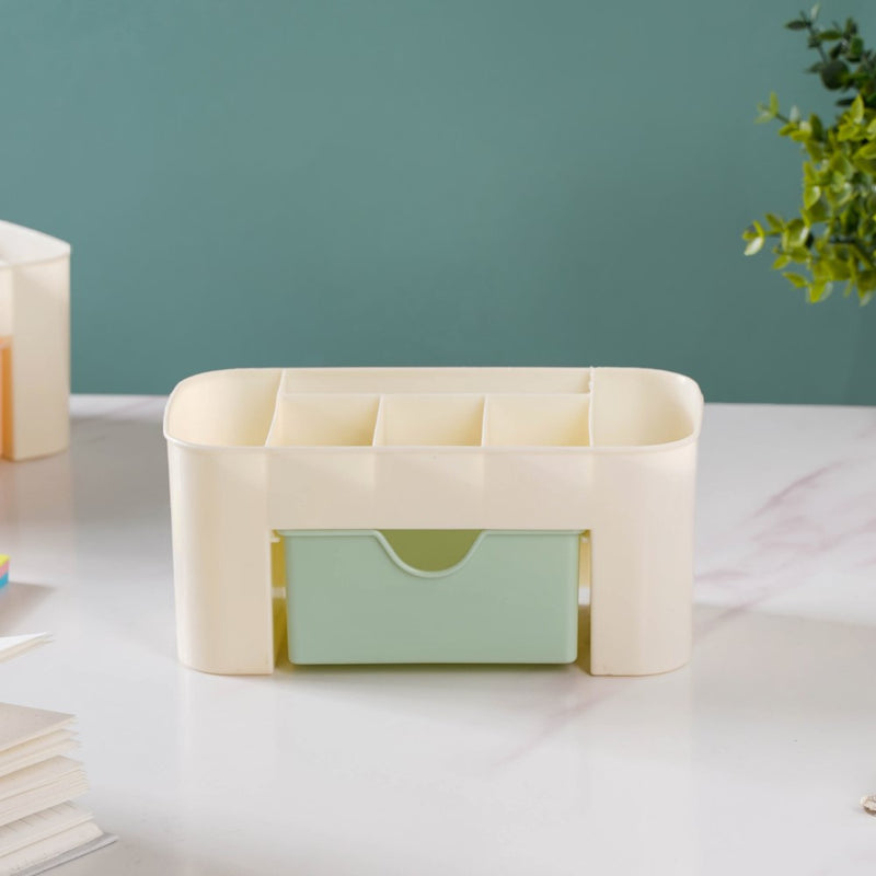 Makeup Organizer With Drawer Beige