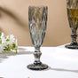 Crystal Textured Champagne Glass Grey Set Of 6 150 ml