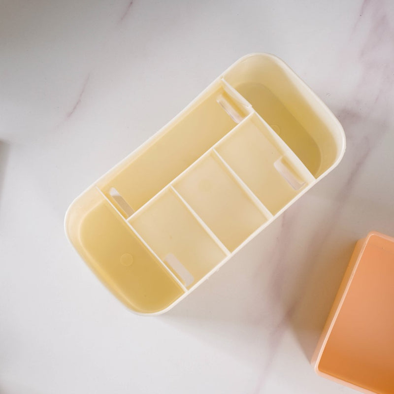 Cosmetic Organizer With Drawer Beige