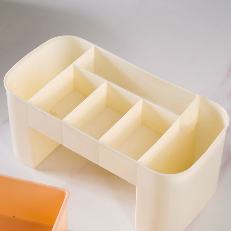 Cosmetic Organizer With Drawer Beige