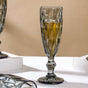 Crystal Textured Champagne Glass Grey Set Of 6 150 ml