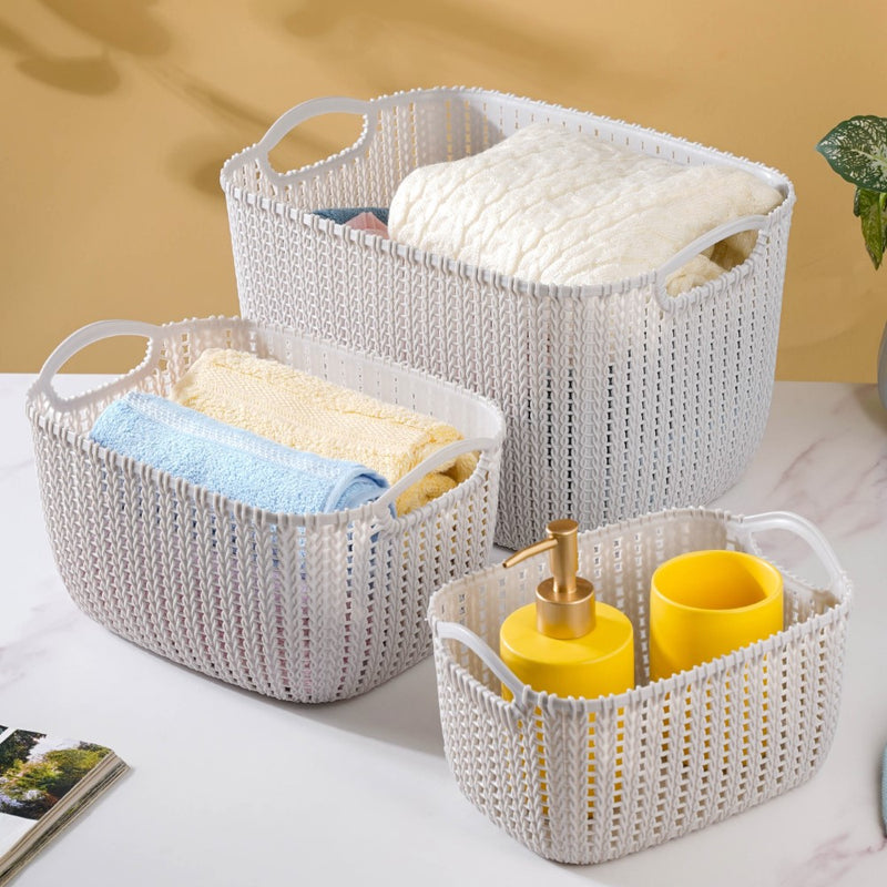 Multipurpose Storage Basket Grey Set Of 3 - Basket | Organizer | Kitchen basket | Storage basket