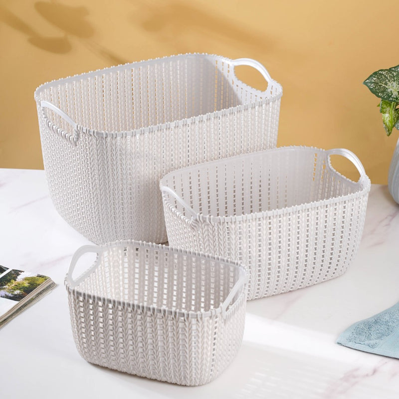 Multipurpose Storage Basket Grey Set Of 3 - Basket | Organizer | Kitchen basket | Storage basket