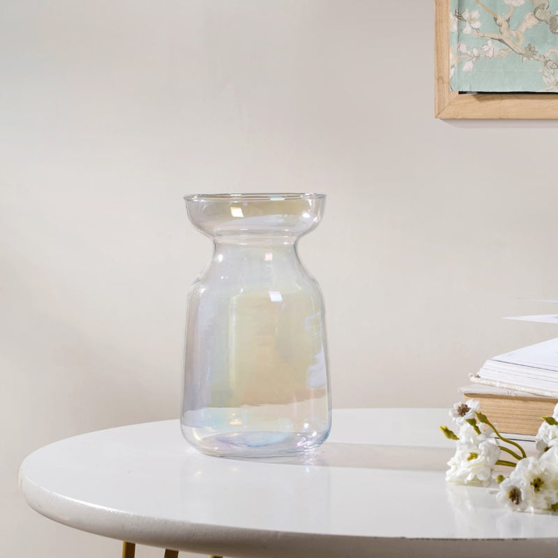 Contemporary Glass Flower Vase Transparent - Glass flower vase for home decor, office and gifting | Home decoration items