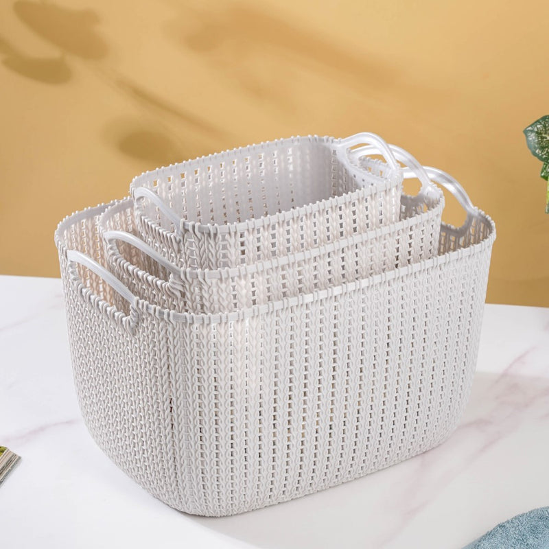 Multipurpose Storage Basket Grey Set Of 3 - Basket | Organizer | Kitchen basket | Storage basket