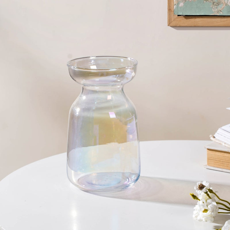 Contemporary Glass Flower Vase Transparent - Glass flower vase for home decor, office and gifting | Home decoration items