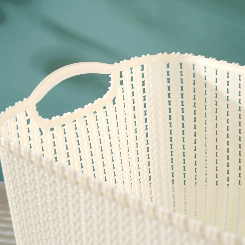 Mesh Water Proof Storage Basket Beige Set Of 3 - Basket | Organizer | Kitchen basket | Fruit basket