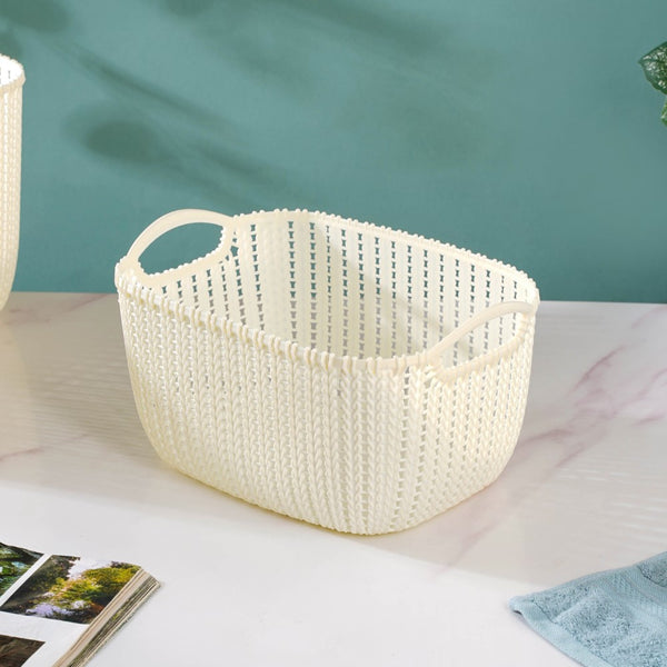 Mesh Water Proof Storage Basket Beige Set Of 3 - Basket | Organizer | Kitchen basket | Fruit basket