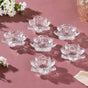 Lotus Glass Tea Light Holder Transparent Set Of 6 - Candle stand | Home decor ideas