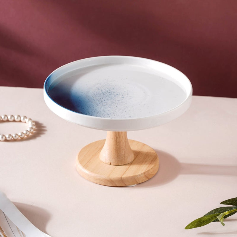 Cake Stand Blue And White 7.5 Inch