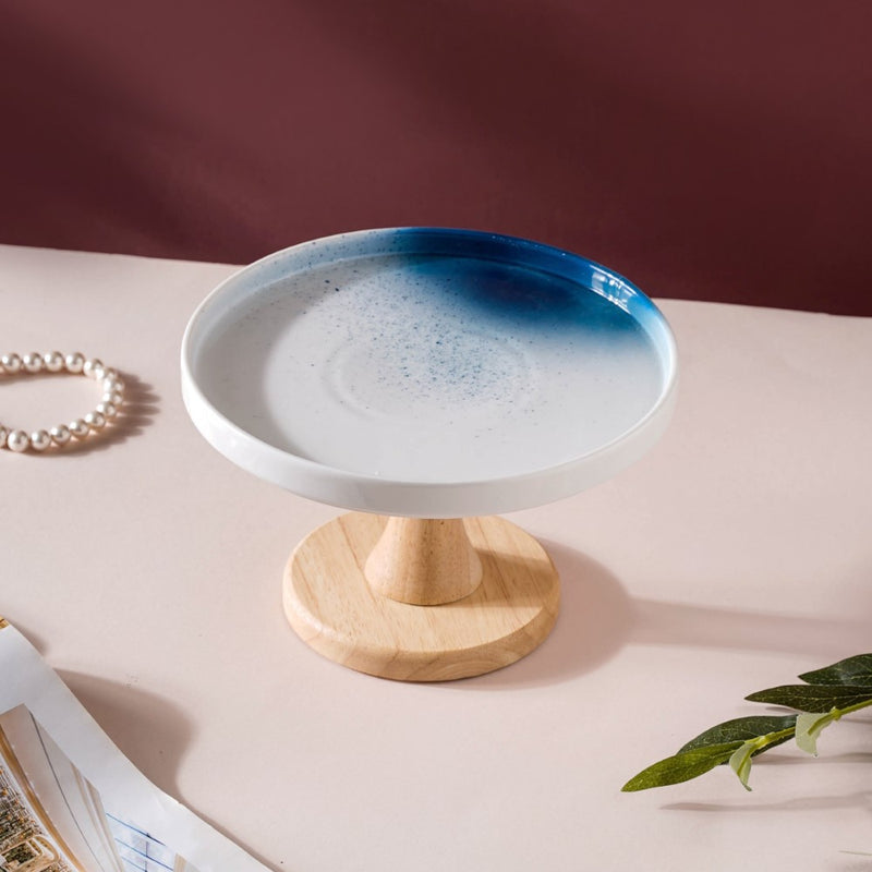 Cake Stand Blue And White 7.5 Inch