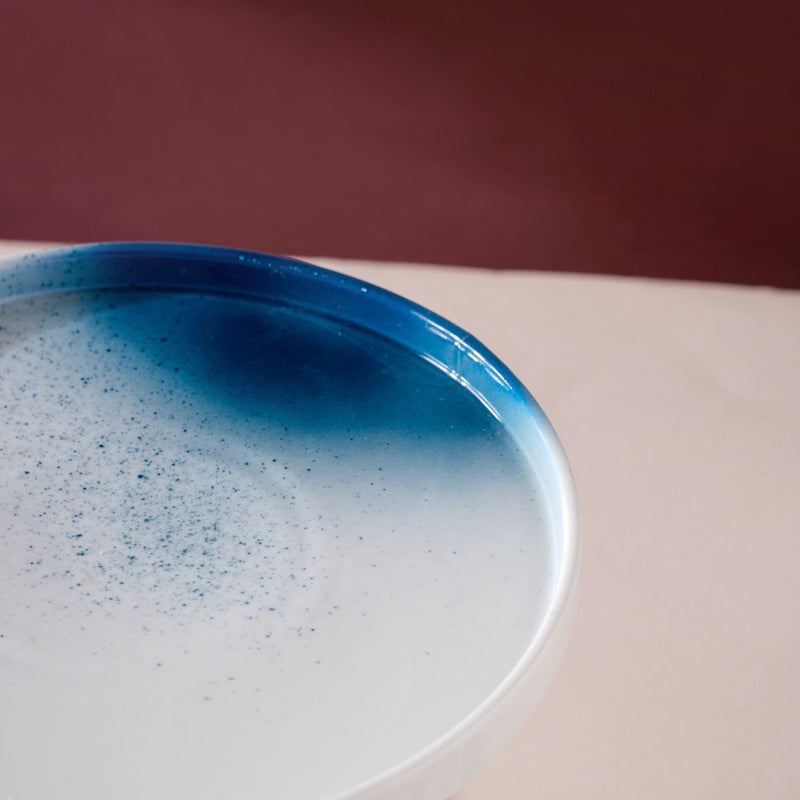 Cake Stand Blue And White 7.5 Inch