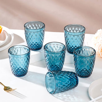 Water Glass Blue Set Of 6 250 ml